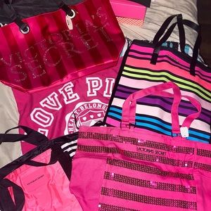 5 PINK/VS beach bags/bags totes